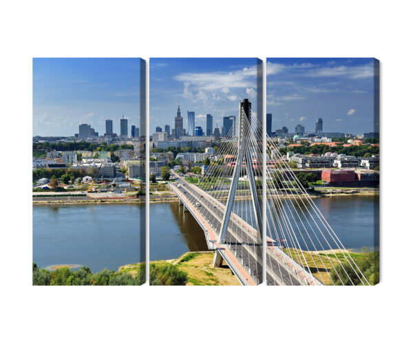 Obraz Wieloczęściowy Most Z Panoramą Warszawy W Tle - obrazek 3