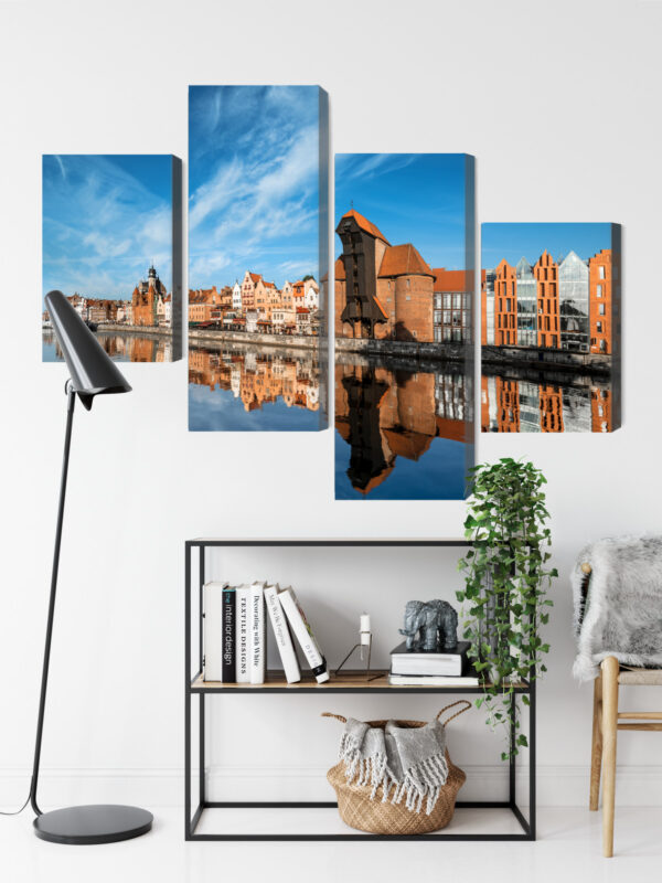 Obraz Wieloczęściowy Panorama Gdańska Z Widokiem Na Rzekę - obrazek 10