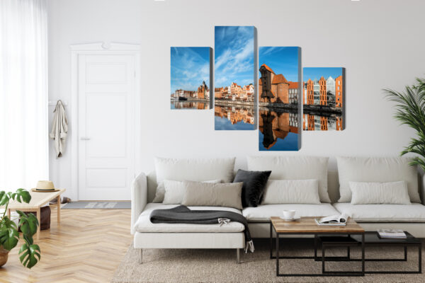 Obraz Wieloczęściowy Panorama Gdańska Z Widokiem Na Rzekę - obrazek 7