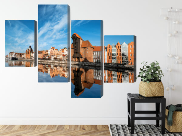 Obraz Wieloczęściowy Panorama Gdańska Z Widokiem Na Rzekę - obrazek 9
