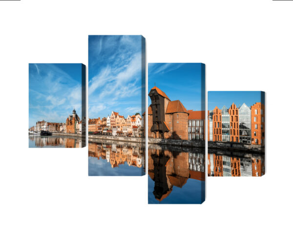 Obraz Wieloczęściowy Panorama Gdańska Z Widokiem Na Rzekę - obrazek 3