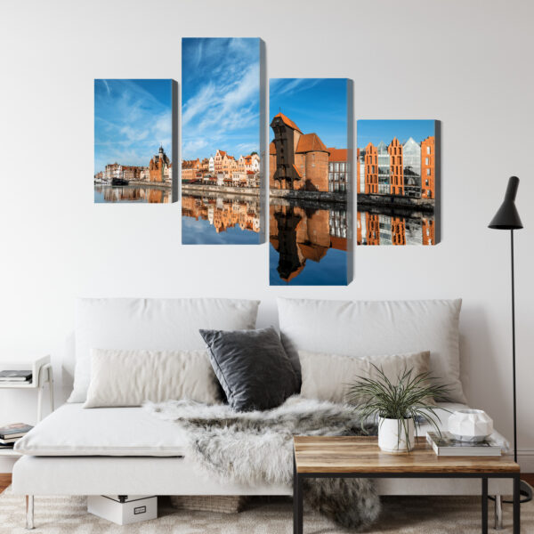 Obraz Wieloczęściowy Panorama Gdańska Z Widokiem Na Rzekę - obrazek 5
