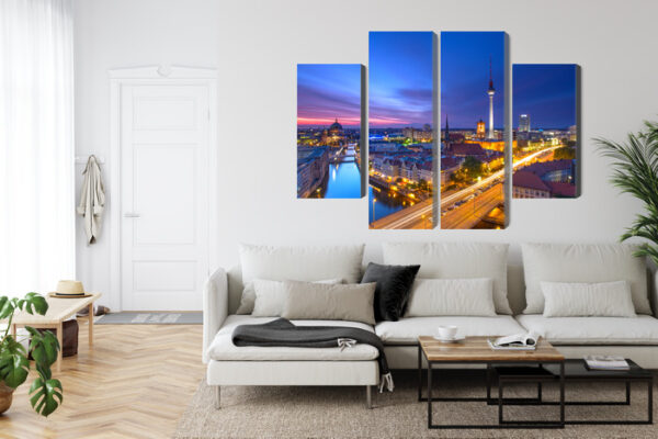 Obraz Wieloczęściowy Panorama Berlina O Zachodzie Słońca - obrazek 7
