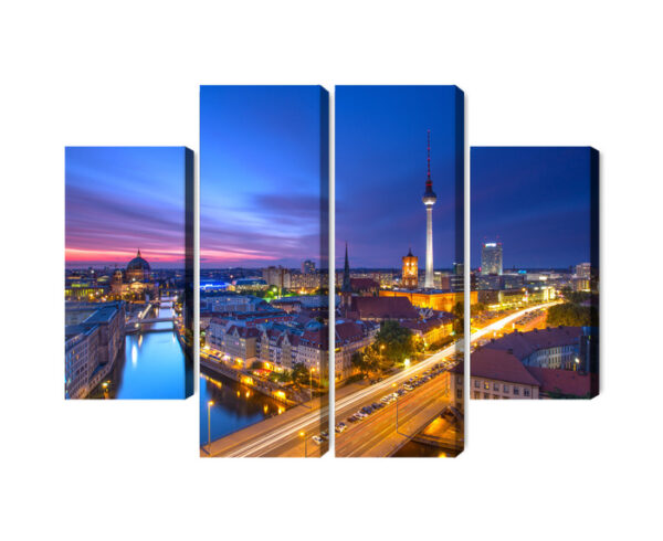 Obraz Wieloczęściowy Panorama Berlina O Zachodzie Słońca - obrazek 3