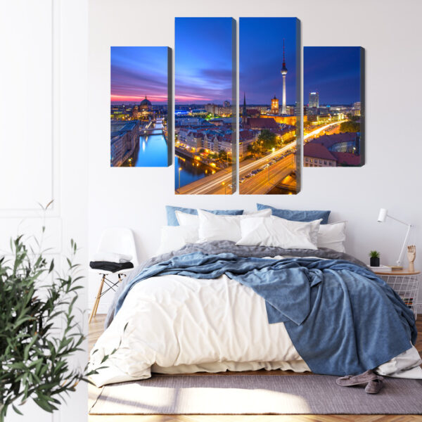 Obraz Wieloczęściowy Panorama Berlina O Zachodzie Słońca - obrazek 4