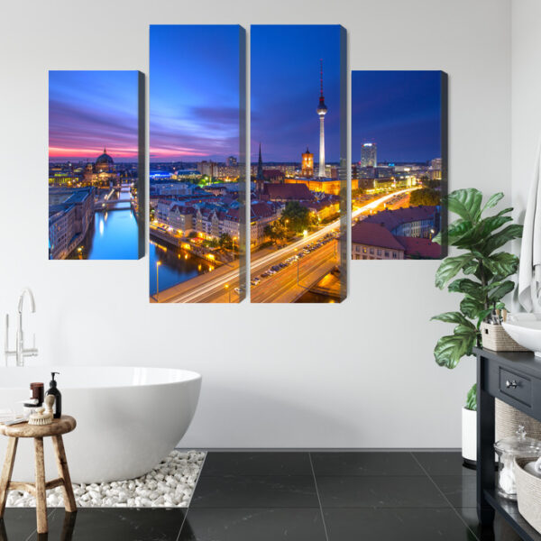 Obraz Wieloczęściowy Panorama Berlina O Zachodzie Słońca - obrazek 6
