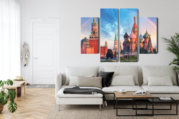Obraz Wieloczęściowy Panorama Placu Czerwonego Z Kremlem I Soborem Wasyla Błogosławionego - obrazek 7