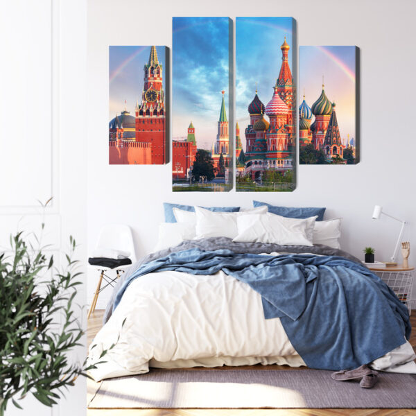 Obraz Wieloczęściowy Panorama Placu Czerwonego Z Kremlem I Soborem Wasyla Błogosławionego - obrazek 4