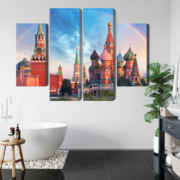Obraz Wieloczęściowy Panorama Placu Czerwonego Z Kremlem I Soborem Wasyla Błogosławionego - obrazek 6