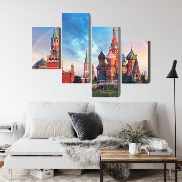 Obraz Wieloczęściowy Panorama Placu Czerwonego Z Kremlem I Soborem Wasyla Błogosławionego - obrazek 5