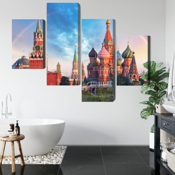 Obraz Wieloczęściowy Panorama Placu Czerwonego Z Kremlem I Soborem Wasyla Błogosławionego - obrazek 6