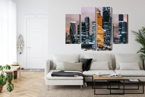 Obraz Wieloczęściowy Panorama Centrum Moskwy I Drapaczy Chmur - obrazek 7