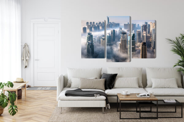 Obraz Wieloczęściowy Panorama Miasta Dubaj We Mgle - obrazek 7