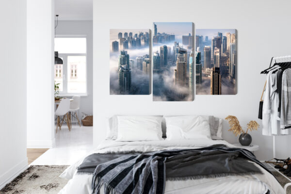 Obraz Wieloczęściowy Panorama Miasta Dubaj We Mgle - obrazek 8
