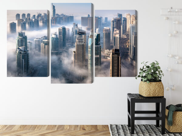 Obraz Wieloczęściowy Panorama Miasta Dubaj We Mgle - obrazek 9