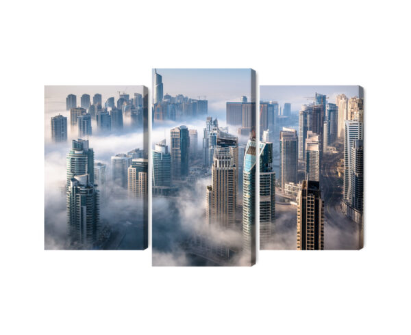 Obraz Wieloczęściowy Panorama Miasta Dubaj We Mgle - obrazek 3
