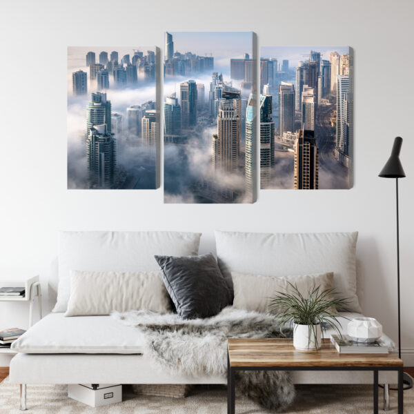 Obraz Wieloczęściowy Panorama Miasta Dubaj We Mgle - obrazek 5