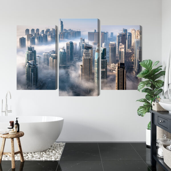 Obraz Wieloczęściowy Panorama Miasta Dubaj We Mgle - obrazek 6