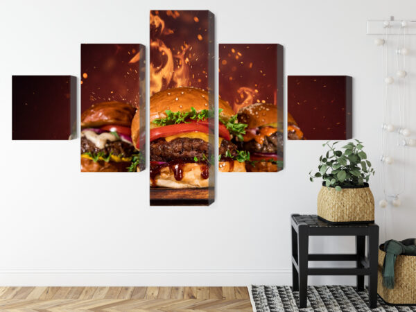 Obraz Wieloczęściowy Smaczne Hamburgery - obrazek 9