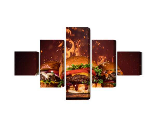 Obraz Wieloczęściowy Smaczne Hamburgery - obrazek 3