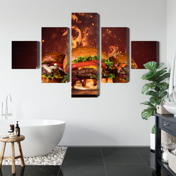 Obraz Wieloczęściowy Smaczne Hamburgery - obrazek 6