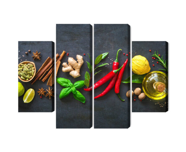 Obraz Wieloczęściowy Świeże Aromatyczne Przyprawy - obrazek 3