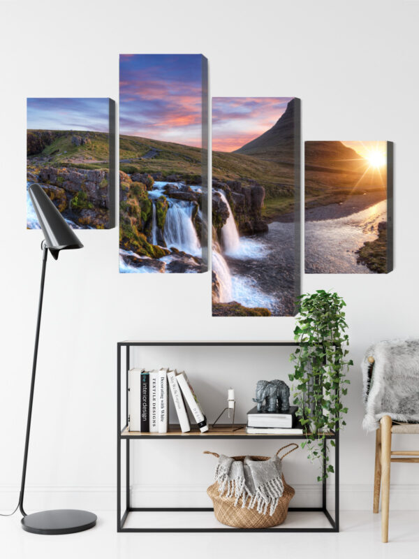 Obraz Wieloczęściowy Góra Kirkjufell Z Wodospadami - obrazek 10
