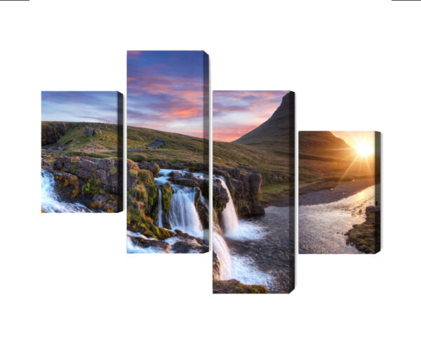Obraz Wieloczęściowy Góra Kirkjufell Z Wodospadami - obrazek 3