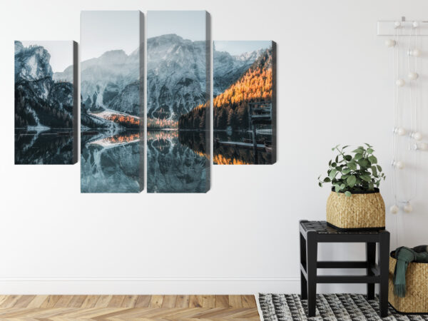 Obraz Wieloczęściowy Włoskie Jezioro Braies 3D - obrazek 9