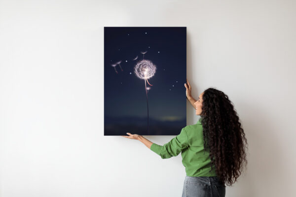 Plakat Delikatny Mniszek Lekarski Na Tle Nocnego Nieba - obrazek 8