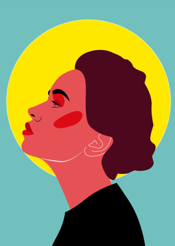 Plakat Zamyślona Kobieta Pop Art W Stylu Retro - obrazek 2