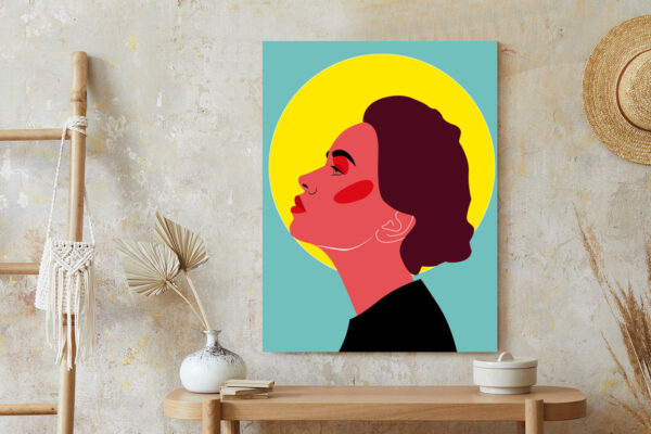 Plakat Zamyślona Kobieta Pop Art W Stylu Retro - obrazek 7