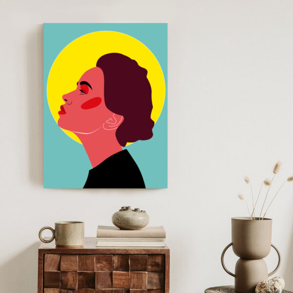 Plakat Zamyślona Kobieta Pop Art W Stylu Retro - obrazek 4