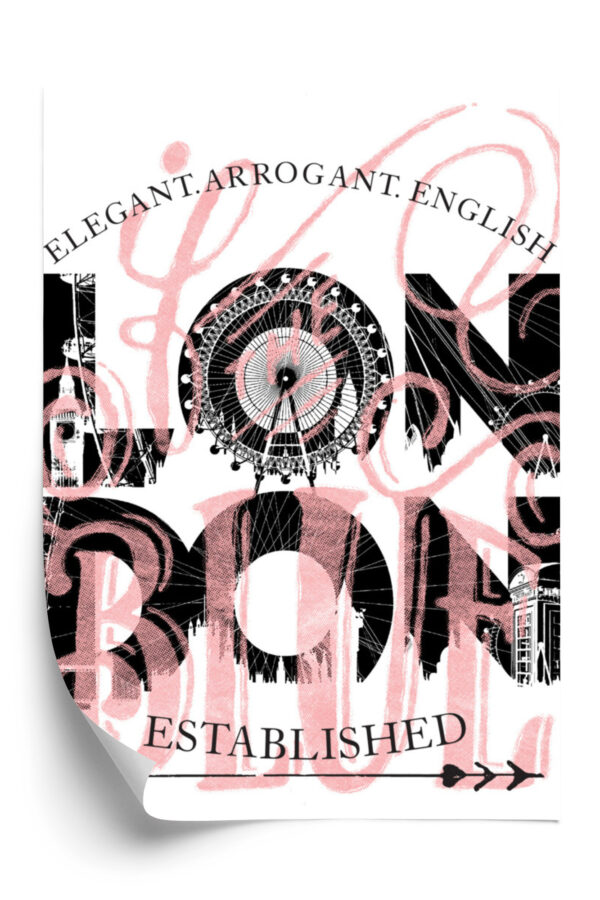Plakat Londyn Typografia Na Białym Tle - obrazek 3