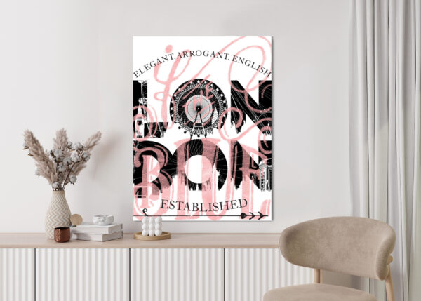 Plakat Londyn Typografia Na Białym Tle - obrazek 6