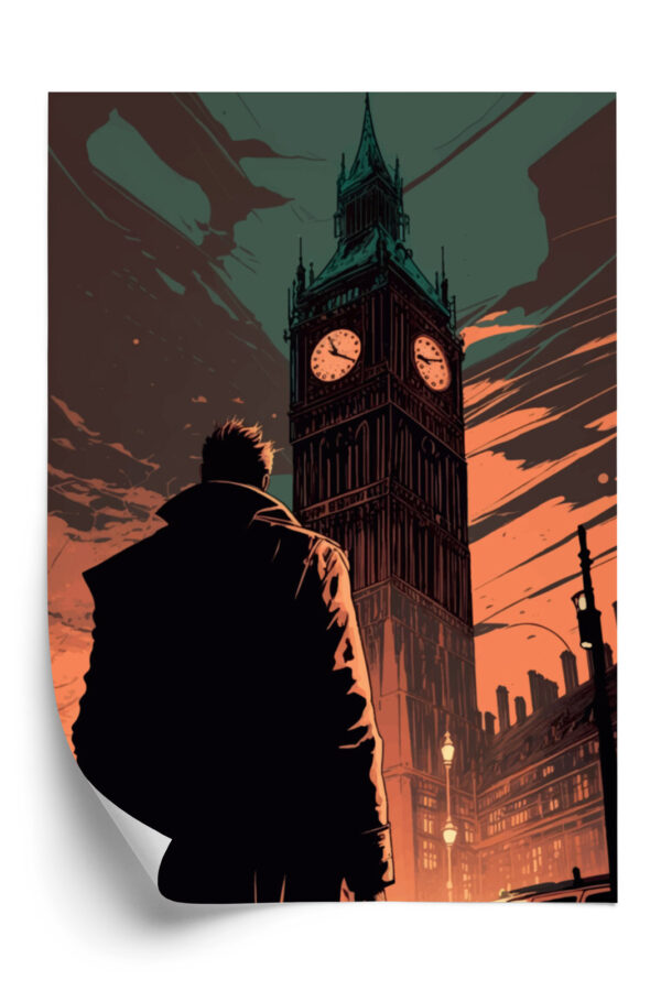 Plakat Mężczyzna I Big Ben W Komiksowym Stylu - obrazek 3