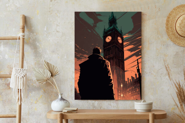 Plakat Mężczyzna I Big Ben W Komiksowym Stylu - obrazek 7