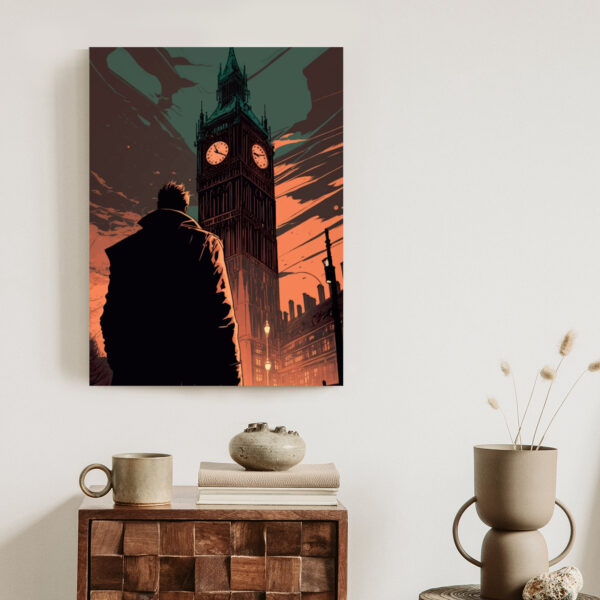 Plakat Mężczyzna I Big Ben W Komiksowym Stylu - obrazek 4