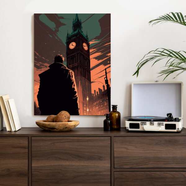 Plakat Mężczyzna I Big Ben W Komiksowym Stylu - obrazek 5