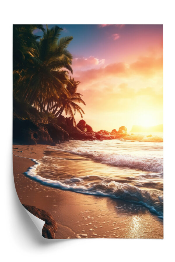 Plakat Plaża Morze I Drzewa Palmowe - obrazek 3