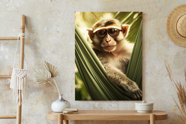 Plakat Zabawna Małpka Pośród Palm - obrazek 7