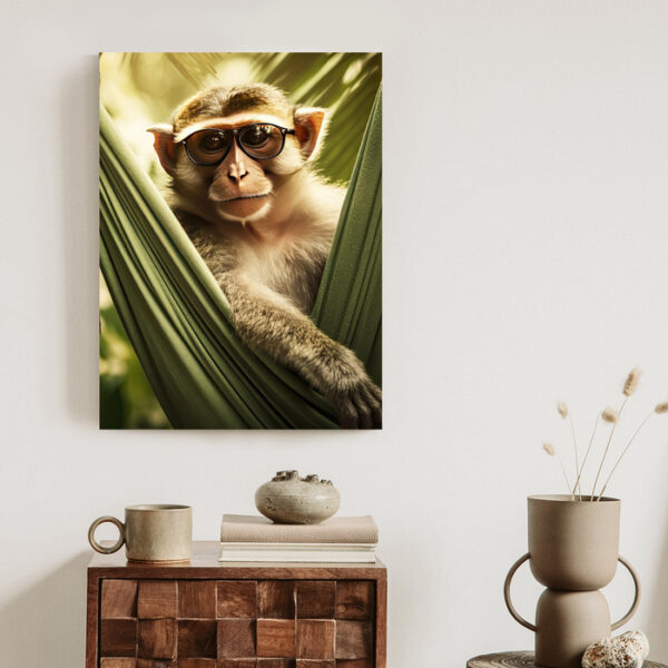 Plakat Zabawna Małpka Pośród Palm - obrazek 4