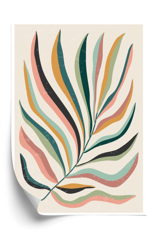 Plakat Wielobarwny Liść Matisse - obrazek 3