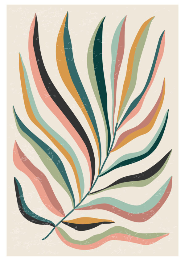 Plakat Wielobarwny Liść Matisse - obrazek 2