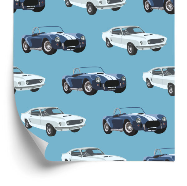 Tapeta Dla Dzieci - Ponadczasowe Samochody W Stylu Retro - obrazek 4