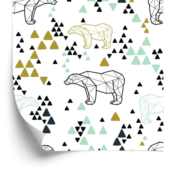 Tapeta Dla Dzieci - Geometryczne Niedźwiedzie - obrazek 4
